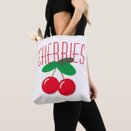 Bolsa Tote Cherries Fruta Red White