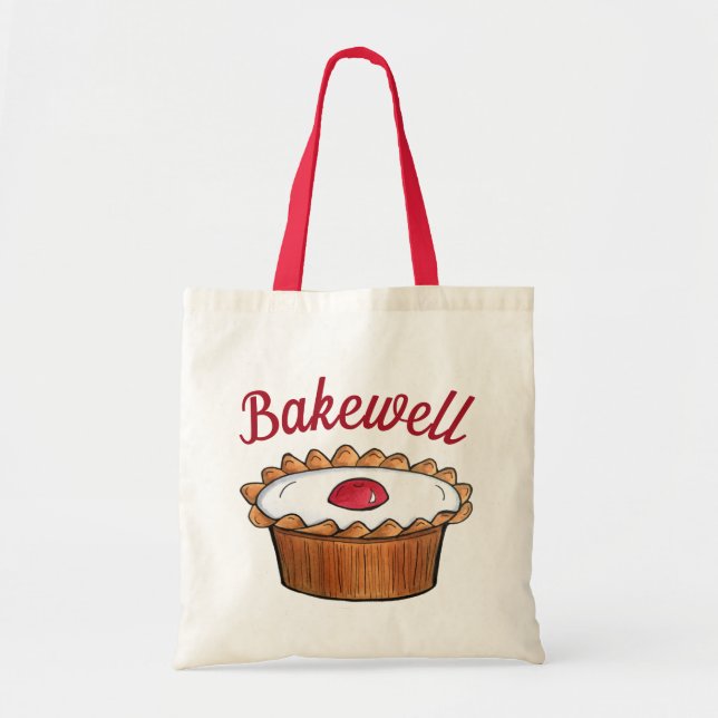 Bolsa Tote Cherry Bakewell Tart Comida britânica Baker UK Foo (Frente)
