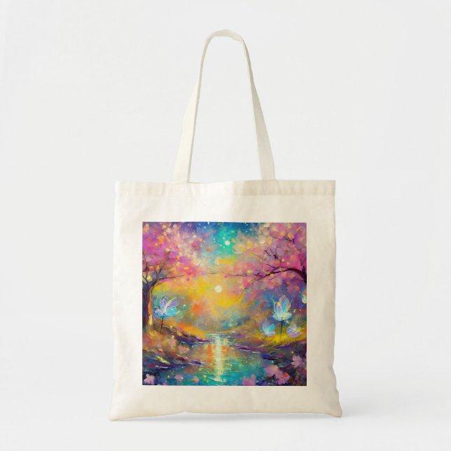 Bolsa Tote Cherry Blossom Fantasy Sunrise Stream (Frente)
