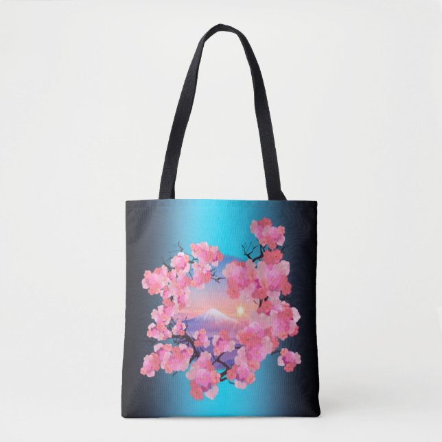 Bolsa Tote Cherry Blossoms pelo Monte Fuji (Frente)