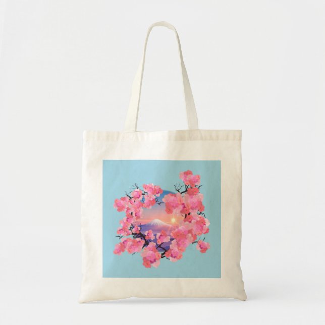 Bolsa Tote Cherry Blossoms pelo Monte Fuji (Frente)