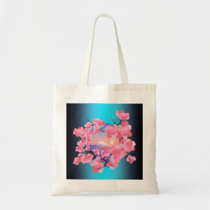 Bolsa Tote Cherry Blossoms pelo Monte Fuji em azul