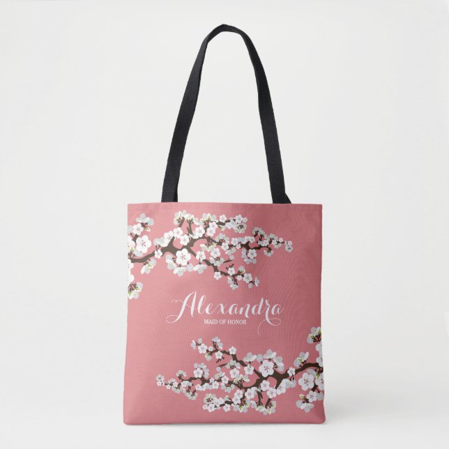 Bolsa Tote Cherry Blossoms Sakura Festa de casamento (rosa) (Frente)