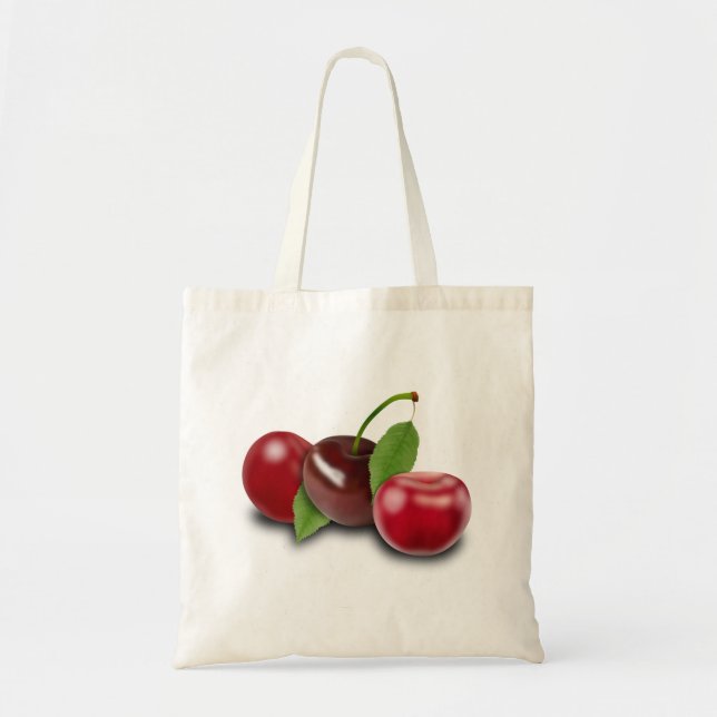 Bolsa Tote Cherry Cherries Leaf Morello Fruta Vitamina (Frente)