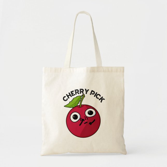 Bolsa Tote Cherry Pick Funny Fruta Pun (Frente)