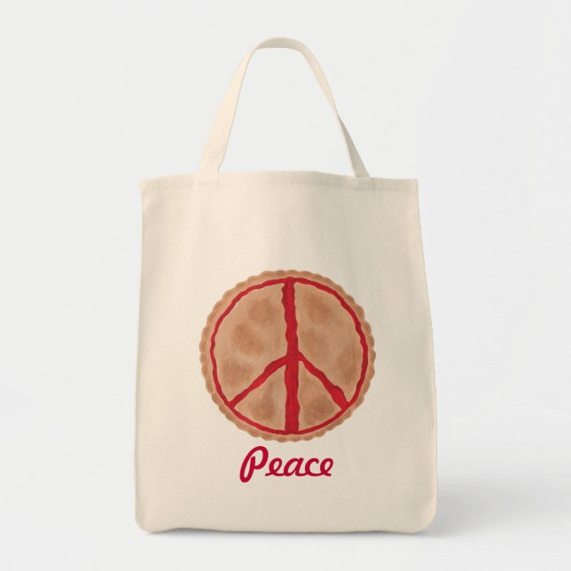 Bolsa Tote Cherry Pie Peace Sign, Tote Bags (Frente)