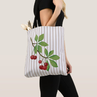 Bolsa Tote Cherry Striped