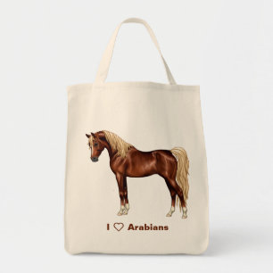 Bolsa Tote Chestnut Egyptian Arabse Horse Flaxen Mane & Tail