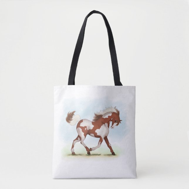 Bolsa Tote Chestnut Overo Skewbald Horse (Frente)