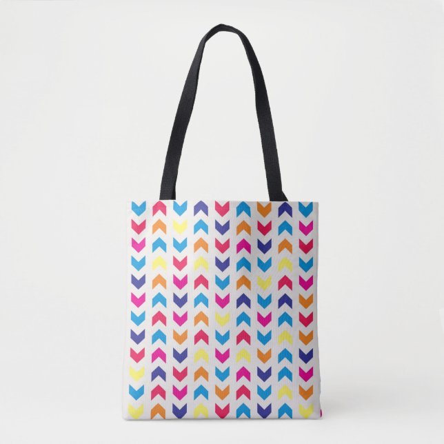 Bolsa Tote Chevron asteca colorido (Frente)
