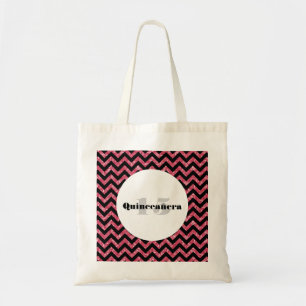 Bolsa Tote Chevron Glitter Quinceañera Tote Bag
