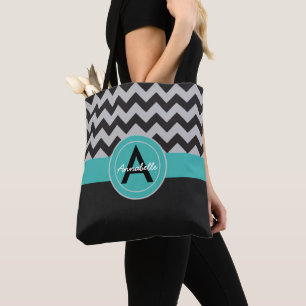 Bolsa Tote Chevron Preto