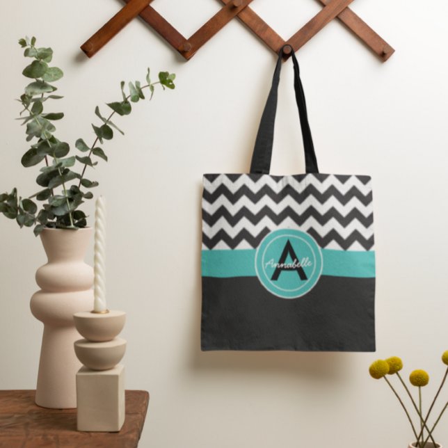 Bolsa Tote Chevron Preto (Criador carregado)