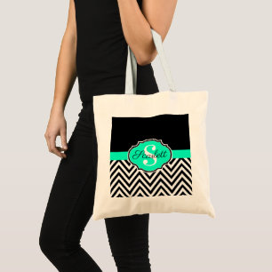 Bolsa Tote Chevrons Pretos e Brancos