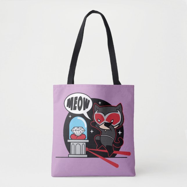 Bolsa Tote Chibi CatWomen Roubando Um Diamante (Frente)