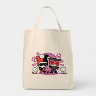 Bolsa Tote Chibi Harley Quinn e Chibi - Mulher Gato