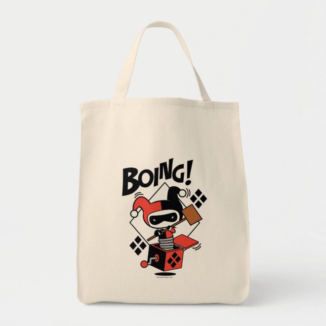 Bolsa Tote Chibi Harley-Quinn-In-A-Box Com Martelo (Frente)
