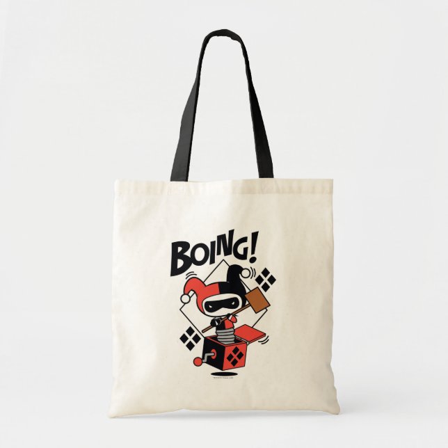 Bolsa Tote Chibi Harley-Quinn-In-A-Box Com Martelo (Frente)