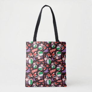 Bolsa Tote Chibi Joker e Harley Heart Pattern