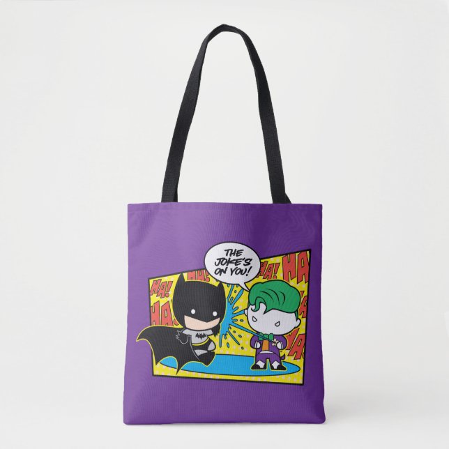 Bolsa Tote Chibi Joker Pranking Chibi Batman (Frente)