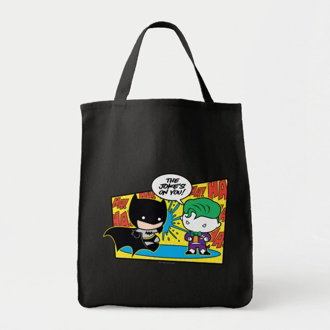 Bolsa Tote Chibi Joker Pranking Chibi Batman (Frente)