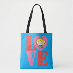 Bolsa Tote Chibi, super garota, amor