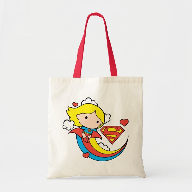 Bolsa Tote Chibi Supergirl Flying Rainbow (Frente)