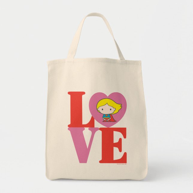 Bolsa Tote Chibi Supergirl LOVE (Frente)