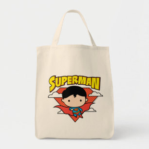 Bolsa Tote Chibi Superman Bolinhas Shield e Nome