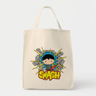 Bolsa Tote Chibi Superman Smashing Através da Parede de tijol