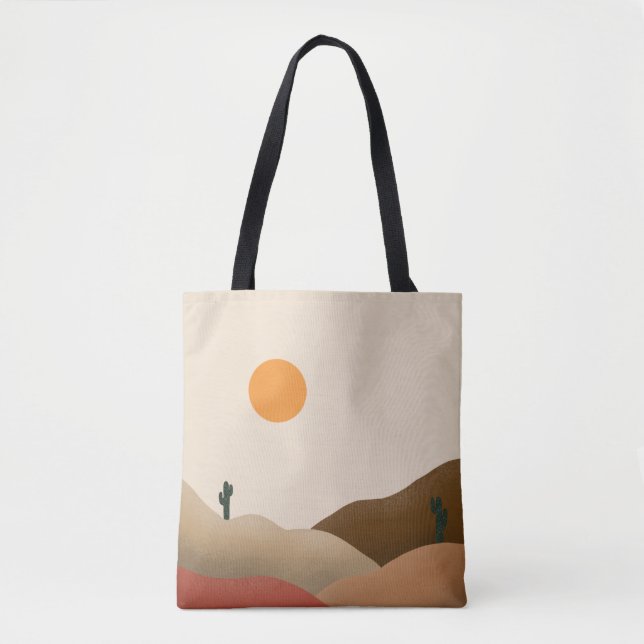 Bolsa Tote Chic Boho Terracotta Desert Cactus (Frente)