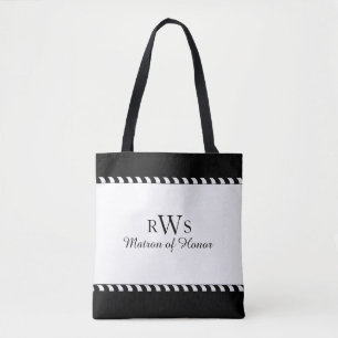 BOLSA TOTE CHIC BOLSA_MATRON OF HONOR WEDDING BLACK & WHITE