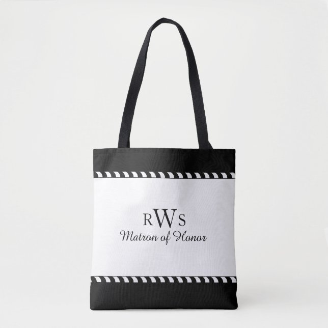 BOLSA TOTE CHIC BOLSA_MATRON OF HONOR WEDDING BLACK & WHITE (Frente)