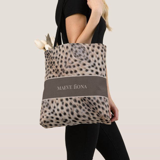 Bolsa Tote Chic Cheetah Personalizado (Close Up)