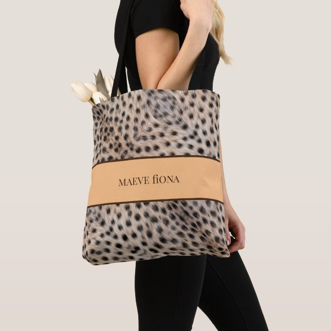 Bolsa Tote Chic Cheetah Personalizado (Close Up)