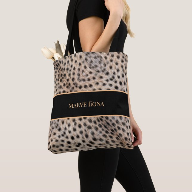 Bolsa Tote Chic Cheetah Personalizado (Close Up)