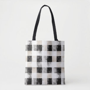 Bolsa Tote Chic Cream Black Xadrez Natal
