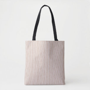 Bolsa Tote Chic Cream Brown Stripes Natal