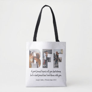 Bolsa Tote Chic de Besties de Melhor Amigo para Colagem de Fo