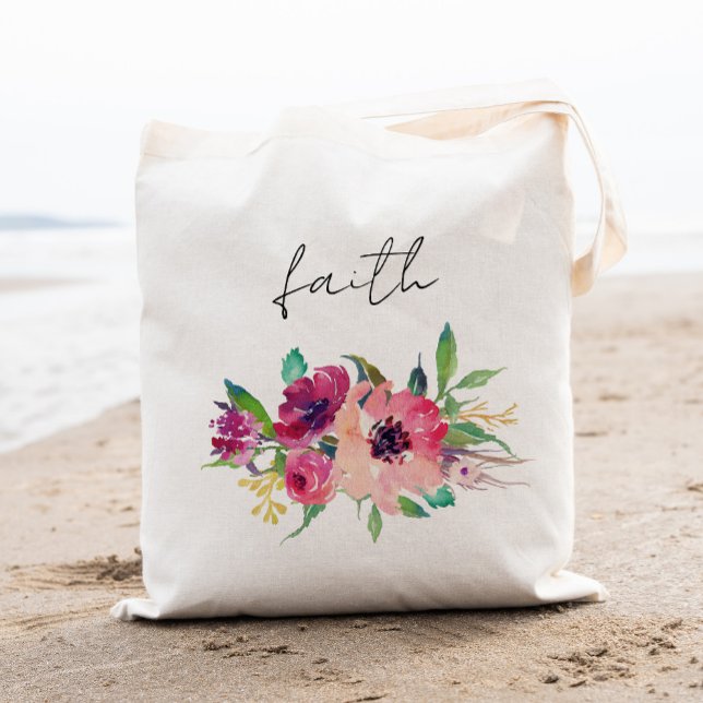 Bolsa Tote Chic Floral Bridesmaid Personalizada- 4 (Criador carregado)