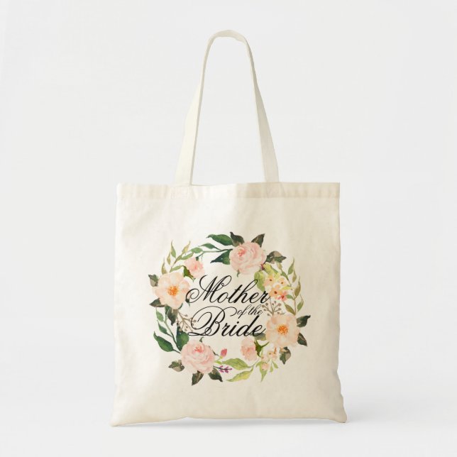 Bolsa Tote Chic Floral Wreath Mãe da Noiva (Frente)