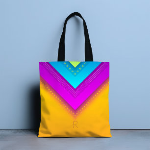 Bolsa Tote Chic Geométrico de Monograma Moderno