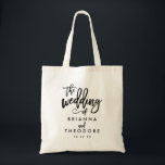 Bolsa Tote Chic Mão - Letra Festa de Casamento Tote Bag<br><div class="desc">Estas mochilas personalizadas modernas e quic são excelentes como favores ou bolsas de boas-vindas para o seu casamento.</div>