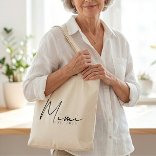 Bolsa Tote Chic Mimi EST Ano Script Minimalista Diário