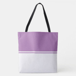 Bolsa Tote Chic Refinado Lavanda Roxo Branco Bloco de Cor