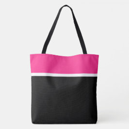 Bolsa Tote Chic Rosa Brilho Preto Branco Esportivo Bloco de C