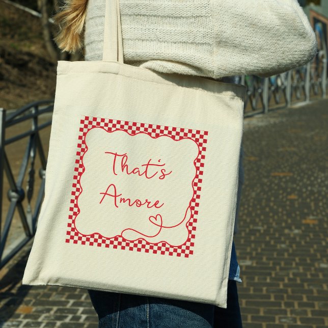 Bolsa Tote Chic 'That's Amore' Tema Italiano Personalizável (Criador carregado)