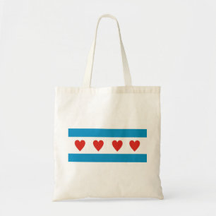 Bolsa Tote chicago city love flag hearts usa united states am