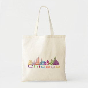Bolsa Tote Chicago City Skyline Typografia Hoodie