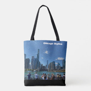 Bolsa Tote Chicago, Illinois Abstrato Skyline